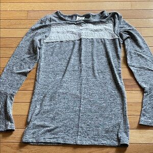Led Luxe Essentials Denim Maternity  Charcoal Heather Top